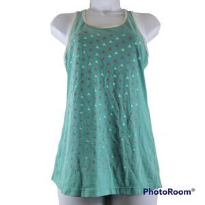 The North Face Teal With Triangles Slim Fit  Racerback Tank Top Size Small